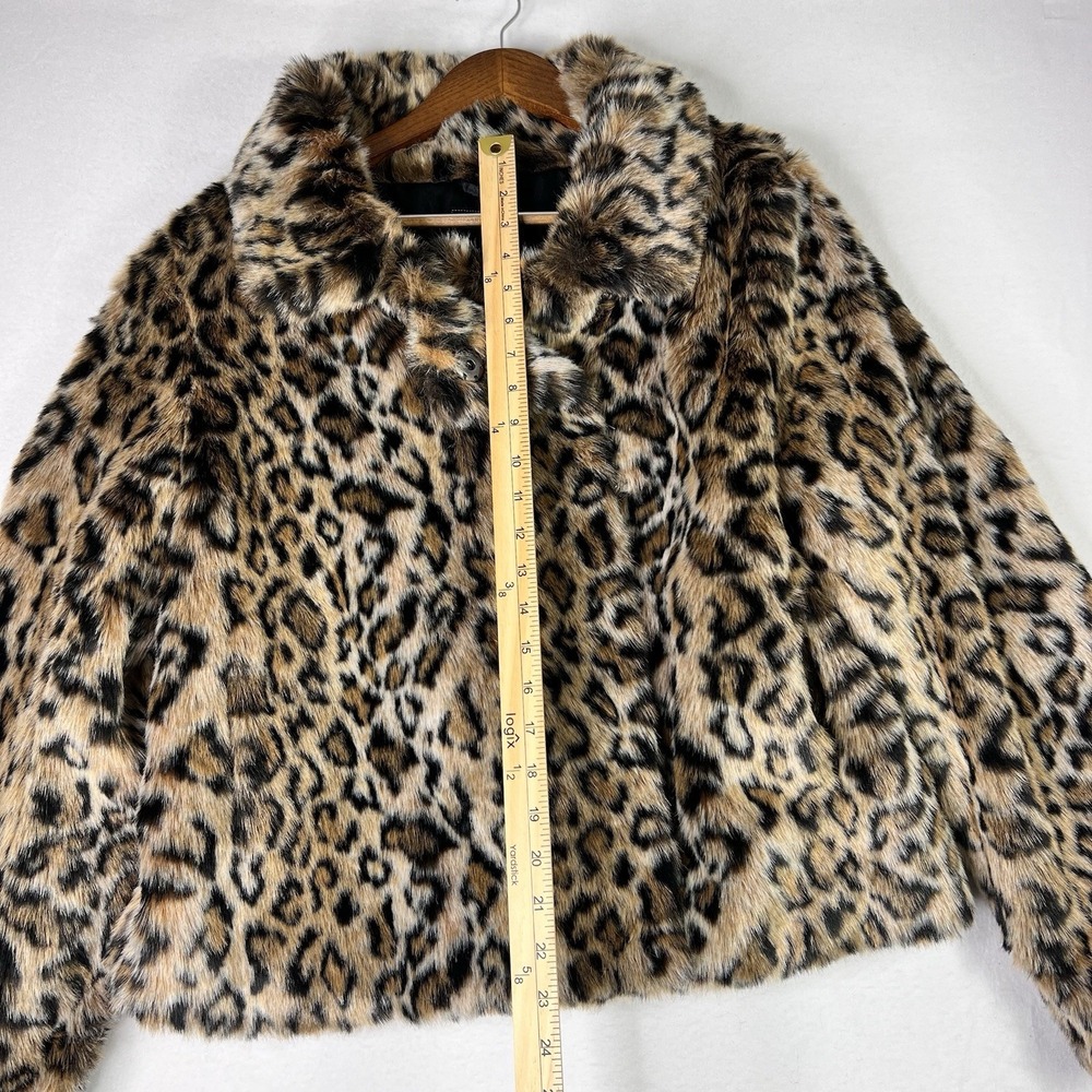 Sam Edelman Leopard Print Faux Fur Jacket Mob Wife NWT Size M - Picture 7 of 8